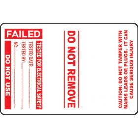 Cable Wrap PAT Testing Label - Failed - Roll of 100 - 54043