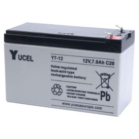 Yuasa Yucel Y7-12 Battery - 7Ah 12V Sealed Lead Acid Battery