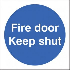 Double Sided Fire Door Keep Shut Sign - Self-Adhesive - 100 x 100mm - 59247