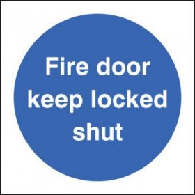 Fire Door Keep Locked Shut Sign - Self-Adhesive Vinyl - 100 x 100mm - 21621U