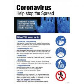 Coronavirus Help Stop The Spread Synthetic Paper Poster - 55000