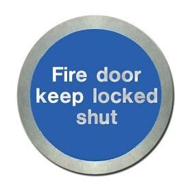Jalite AL5140O Fire Door Keep Locked Shut Disc - Aluminium With Self-Adhesive Backing