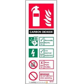 CO2 Fire Extinguisher ID Sign - Rigid PVC - 50121R