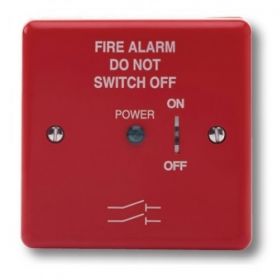 Haes FAIS-R-B Fire Alarm Mains Isolation Keyswitch - Red - Supplied With Backbox