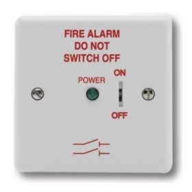 Haes FAIS-W-L Fire Alarm Mains Isolation Keyswitch - White - Supplied Without Backbox