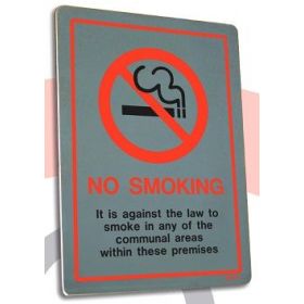 Jalite Brushed Stainless Steel No Smoking Sign - STB9031D