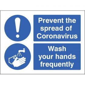 Prevent The Spread Of Coronavirus - Wash Your Hands Frequently Sign - Self-Adhesive Vinyl - 25026E