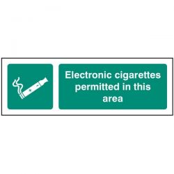 Electronic Cigarettes Permitted In This Area Sign - Self-Adhesive Vinyl - 23259G