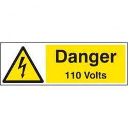 Danger 110 Volts Sign - Self-Adhesive Vinyl - 24002G