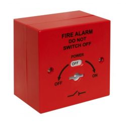 T2 400-220RB Fire Alarm Mains Isolation Keyswitch With Surface Backbox - Red