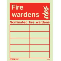 Jalite 6027D Photoluminescent Nominated Fire Wardens Sign