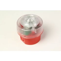 Notifier CWST-RW-W6 EN54-23 Flashing Beacon - Conventional Clear Lens & Red Body - Deep Base - First Fix Option