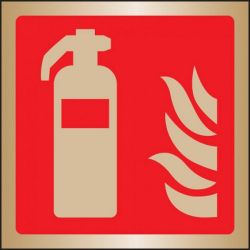 Brass Fire Extinguisher Sign - 59102