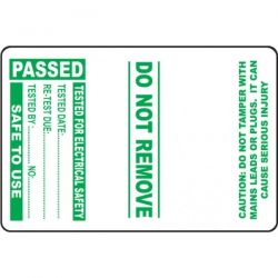Cable Wrap PAT Testing Label - Passed - Roll of 100 - 54042