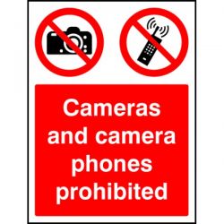 Cameras And Camera Phones Prohibited Sign - 3643