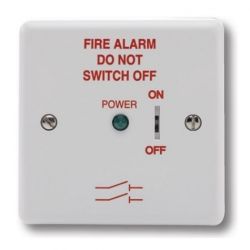 Haes FAIS-W-B Fire Alarm Mains Isolation Keyswitch - White - Supplied With Backbox