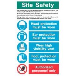 WX9020 Jalite White Exterior Site Safety Instruction Sign 750 x 450mm