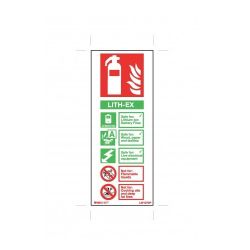 Firechief Lith-Ex Fire Extinguisher ID Sign - White Rigid PVC