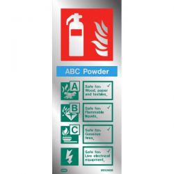 Metal Effect Powder Fire Extinguisher ID Sign - Jalite ME6360MR