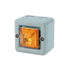 E2S SON4BDC24G/A Alarm Sounder & Filament Lamp Beacon 24V DC - Grey Body Amber Lens