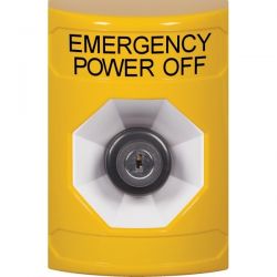 STI Stopper Station Emergency Power Off Key Activated - Yellow - SS2203PO-EN & KIT-77101B-Y