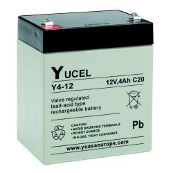 Yuasa Yucel Y4-12 Battery - 4Ah 12V Sealed Lead Acid Battery